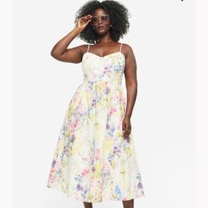 HM Floral linen midi dress
